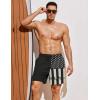 COOFANDY Men Swim Trunk with Compression Liner 2 in 1 Swimwear Bathing Suit Quick Dry Board Short(Print Black American Flag)