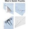 COOFANDY Men Swim Trunk with Compression Liner 2 in 1 Swimwear Bathing Suit Quick Dry Board Short(Print Blue Stripe)