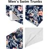 COOFANDY Men Swim Trunk with Compression Liner 2 in 1 Swimwear Bathing Suit Quick Dry Board Short(Print Navy Blue Flowers)