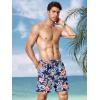 COOFANDY Men Swim Trunk with Compression Liner 2 in 1 Swimwear Bathing Suit Quick Dry Board Short(Print Navy Blue Flowers)