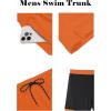 COOFANDY Men Swim Trunk with Compression Liner 2 in 1 Swimwear Bathing Suit Quick Dry Board Short(Red Orange)