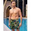 COOFANDY Men Swim Trunk with Compression Liner 2 in 1 Swimwear Bathing Suit Quick Dry Board Short(Z Print Yellow Leaf)
