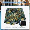 COOFANDY Men Swim Trunk with Compression Liner 2 in 1 Swimwear Bathing Suit Quick Dry Board Short(Z Print Yellow Leaf)