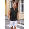 COOFANDY Men Tank Top Cotton Linen Beach Sleeveless Shirt Lace Up Bohemian Hippie Renaissance Pirate Kilt Medieval Tunic(Black)