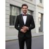 COOFANDY Men Tuxedo Jacket Slim Fit Blazer Suit Jacket Prom Dinner Party Wedding(Black)