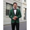 COOFANDY Men Tuxedo Jacket Slim Fit Blazer Suit Jacket Prom Dinner Party Wedding(Green)