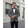 COOFANDY Men Tuxedo Jacket Slim Fit Blazer Suit Jacket Prom Dinner Party Wedding(Grey)