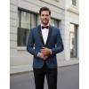 COOFANDY Men Tuxedo Jacket Slim Fit Blazer Suit Jacket Prom Dinner Party Wedding(Navy Blue)