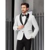 COOFANDY Men Tuxedo Jacket Slim Fit Blazer Suit Jacket Prom Dinner Party Wedding(White)