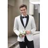 COOFANDY Men Tuxedo Jacket Slim Fit Blazer Suit Jacket Prom Dinner Party Wedding(White)
