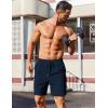 COOFANDY Men’s 2 Pack Gym Workout Shorts 7 Inch Lightweight Athletic Shorts Quick Dry Running Shorts with Pockets(Black/Navy Blue)
