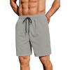 COOFANDY Men’s 2 Pack Gym Workout Shorts 7 Inch Lightweight Athletic Shorts Quick Dry Running Shorts with Pockets(Light Grey/Dark Green)