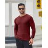 COOFANDY Men’s 2 Pack Muscle T-Shirt Stretch Long Sleeve Gym Workout Bodybuilding Training Tee Shirts Casual Hipster Tops(A-wine Red/Dark Grey)