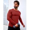 COOFANDY Men’s 2 Pack Muscle T-Shirt Stretch Long Sleeve Gym Workout Bodybuilding Training Tee Shirts Casual Hipster Tops(Black/Red)