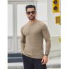 COOFANDY Men’s 2 Pack Muscle T-Shirt Stretch Long Sleeve Gym Workout Bodybuilding Training Tee Shirts Casual Hipster Tops(Dark Grey/Khaki)