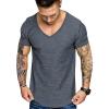 COOFANDY Mens 2 Pack Muscle V Neck T Shirt Fitted Gym Workout Short Sleeve Bodybuilding Tee(Black/ Grey(v Neck))
