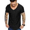 COOFANDY Mens 2 Pack Muscle V Neck T Shirt Fitted Gym Workout Short Sleeve Bodybuilding Tee(Black/ Grey(v Neck))