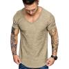 COOFANDY Mens 2 Pack Muscle V Neck T Shirt Fitted Gym Workout Short Sleeve Bodybuilding Tee(Black/ Khaki(v Neck))