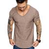 COOFANDY Mens 2 Pack Muscle V Neck T Shirt Fitted Gym Workout Short Sleeve Bodybuilding Tee(Dark Green/Khaki)