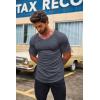 COOFANDY Mens 2 Pack Muscle V Neck T Shirt Fitted Gym Workout Short Sleeve Bodybuilding Tee(Grey)