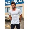COOFANDY Mens 2 Pack Muscle V Neck T Shirt Fitted Gym Workout Short Sleeve Bodybuilding Tee(White)