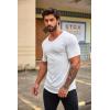 COOFANDY Mens 2 Pack Muscle V Neck T Shirt Fitted Gym Workout Short Sleeve Bodybuilding Tee(White)
