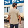 COOFANDY Mens 2 Pack Muscle V Neck T Shirt Fitted Gym Workout Short Sleeve Bodybuilding Tee(White/ Light Khaki)