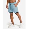 COOFANDY Men’s 2 Pack Running Shorts 2 in 1 Workout Shorts Quick Dry Gym Training Athletic Jogger with Phone Pockets(2-pack:sky Blue+dark Grey)