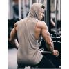 COOFANDY Men’s 2 Pack Workout Hooded Tank Tops Bodybuilding Muscle Cut Off T Shirt Sleeveless Gym Hoodies(Grey&army Green)