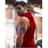 COOFANDY Men’s 2 Pack Workout Hooded Tank Tops Bodybuilding Muscle Cut Off T Shirt Sleeveless Gym Hoodies(Red&blue)