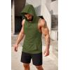 COOFANDY Men’s 2 Pack Workout Hooded Tank Tops Bodybuilding Muscle Cut Off T Shirt Sleeveless Gym Hoodies(Whitegreen)