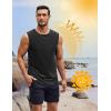 COOFANDY Mens 2 Pack Workout Tank Top UPF 50+ Quick Dry Sleeveless Swim Shirt Gym Muscle Athletic Summer Beach T Shirts(Black)