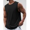 COOFANDY Mens 2 Pack Workout Tank Top UPF 50+ Quick Dry Sleeveless Swim Shirt Gym Muscle Athletic Summer Beach T Shirts(Black)