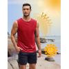 COOFANDY Mens 2 Pack Workout Tank Top UPF 50+ Quick Dry Sleeveless Swim Shirt Gym Muscle Athletic Summer Beach T Shirts(Black/Dark Grey/Red)