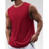 COOFANDY Mens 2 Pack Workout Tank Top UPF 50+ Quick Dry Sleeveless Swim Shirt Gym Muscle Athletic Summer Beach T Shirts(Black/Dark Grey/Red)