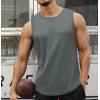 COOFANDY Mens 2 Pack Workout Tank Top UPF 50+ Quick Dry Sleeveless Swim Shirt Gym Muscle Athletic Summer Beach T Shirts(Black/Dark Grey/Red)