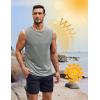 COOFANDY Mens 2 Pack Workout Tank Top UPF 50+ Quick Dry Sleeveless Swim Shirt Gym Muscle Athletic Summer Beach T Shirts(Black/Light Grey)
