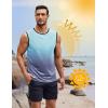 COOFANDY Mens 2 Pack Workout Tank Top UPF 50+ Quick Dry Sleeveless Swim Shirt Gym Muscle Athletic Summer Beach T Shirts(Blue Gradient)