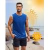 COOFANDY Mens 2 Pack Workout Tank Top UPF 50+ Quick Dry Sleeveless Swim Shirt Gym Muscle Athletic Summer Beach T Shirts(Blue/Navy Blue)