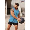 COOFANDY Mens 2 Pack Workout Tank Top UPF 50+ Quick Dry Sleeveless Swim Shirt Gym Muscle Athletic Summer Beach T Shirts(Dark Grey/Light Blue)