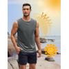 COOFANDY Mens 2 Pack Workout Tank Top UPF 50+ Quick Dry Sleeveless Swim Shirt Gym Muscle Athletic Summer Beach T Shirts(Dark Grey/Light Blue)