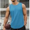 COOFANDY Mens 2 Pack Workout Tank Top UPF 50+ Quick Dry Sleeveless Swim Shirt Gym Muscle Athletic Summer Beach T Shirts(Dark Grey/Light Blue)