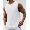 COOFANDY Mens 2 Pack Workout Tank Top UPF 50+ Quick Dry Sleeveless Swim Shirt Gym Muscle Athletic Summer Beach T Shirts(White)