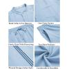 COOFANDY Men’s 2 Piece Cotton Sets Casual Long Sleeve Cuban Henley Shirt and Loose Pants Set Beach Vacation Outfits(Light Blue)