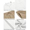 COOFANDY Men’s 2 Piece Cotton Sets Casual Long Sleeve Cuban Henley Shirt and Loose Pants Set Beach Vacation Outfits(White Shirt Khaki Pants)