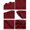 COOFANDY Men’s 2 Piece Cotton Sets Casual Long Sleeve Cuban Henley Shirt and Loose Pants Set Beach Vacation Outfits(Wine Red)