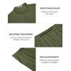 COOFANDY Men’s 2 Piece Cotton Sets Casual Short Sleeve Henley Shirts and Beach Pants with Pockets Summer Vacation Outfits(Army Green)