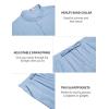 COOFANDY Men’s 2 Piece Cotton Sets Casual Short Sleeve Henley Shirts and Beach Pants with Pockets Summer Vacation Outfits(Blue)