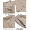 COOFANDY Men’s 2 Piece Linen Set Long Sleeve Henley Shirts Casual Beach Pants With Pockets Summer Yoga Outfits(Khaki)