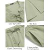 COOFANDY Men’s 2 Piece Linen Set Long Sleeve Henley Shirts Casual Beach Pants With Pockets Summer Yoga Outfits(Light Green)